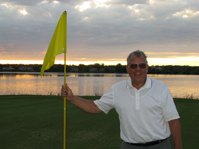 A big smile after scoring par on Hazeltine's 16th hole