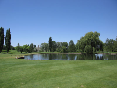 You need nerves of steel to thread the tee shot and then find the green at Valley View's most difficult hole